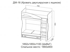 ДМ-16 Кровать двухъярусная с ящиком в Чернушке - chernushka.магазин96.com | фото