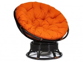 Кресло-качалка Papasan w 23/01 B с подушкой Antique brown, ткань Оранжевый в Чернушке - chernushka.магазин96.com | фото