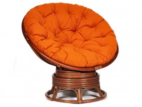 Кресло-качалка Papasan w 23/01 B с подушкой Pecan, ткань Оранжевый в Чернушке - chernushka.магазин96.com | фото